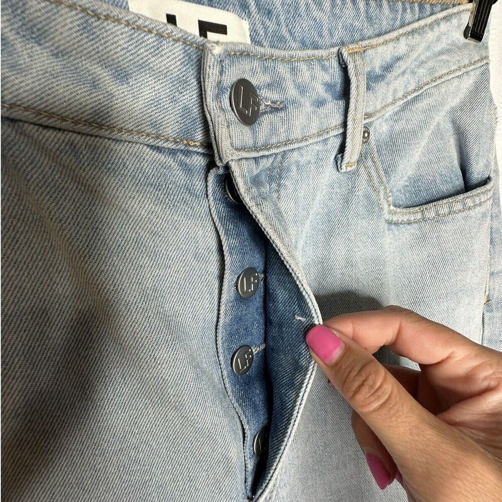 Lovers And Friends Jeans Women 30 Blue Reece High Rise Rigid Slim Straight Denim - Picture 4 of 15